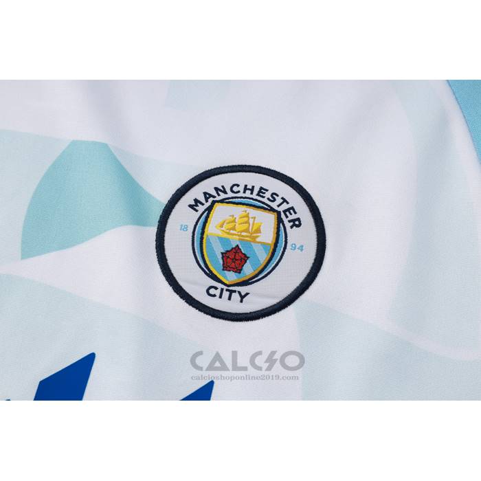 Tuta da Track di Felpa Manchester City 2024 Blu e Bianco